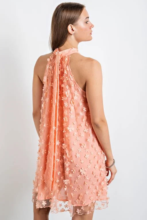 Peach Flower Patch Dress