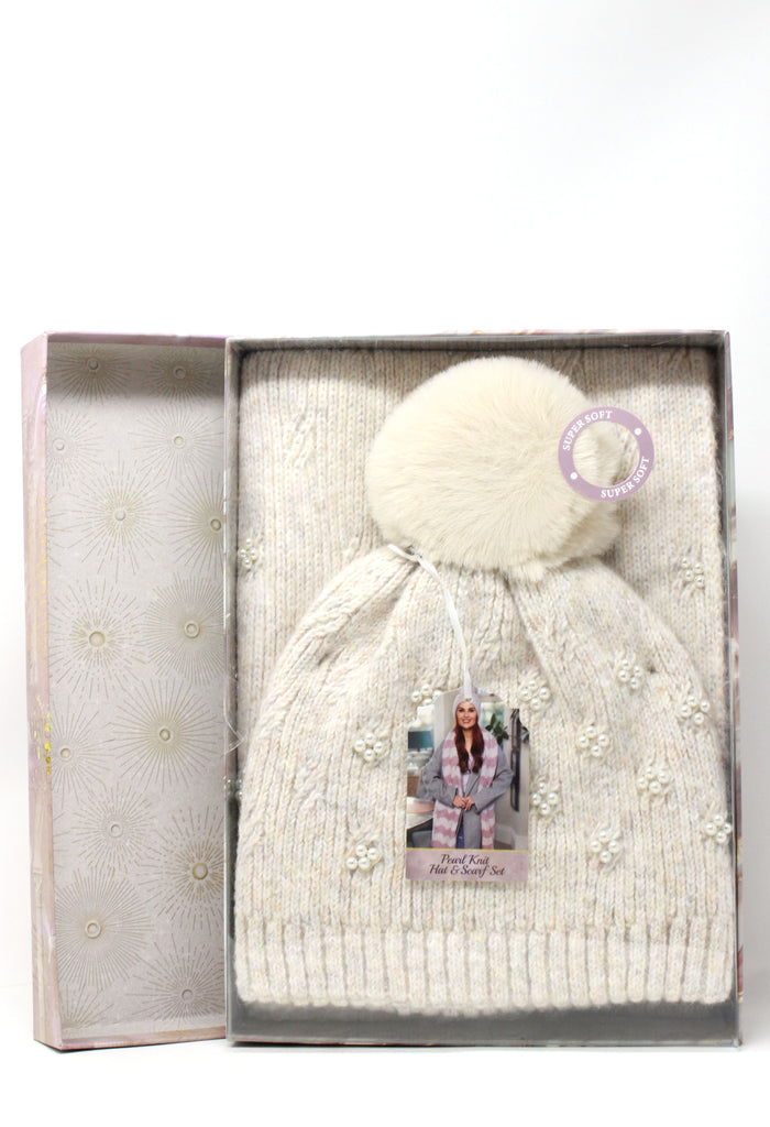 Pearl Hat and Scarf Giftset