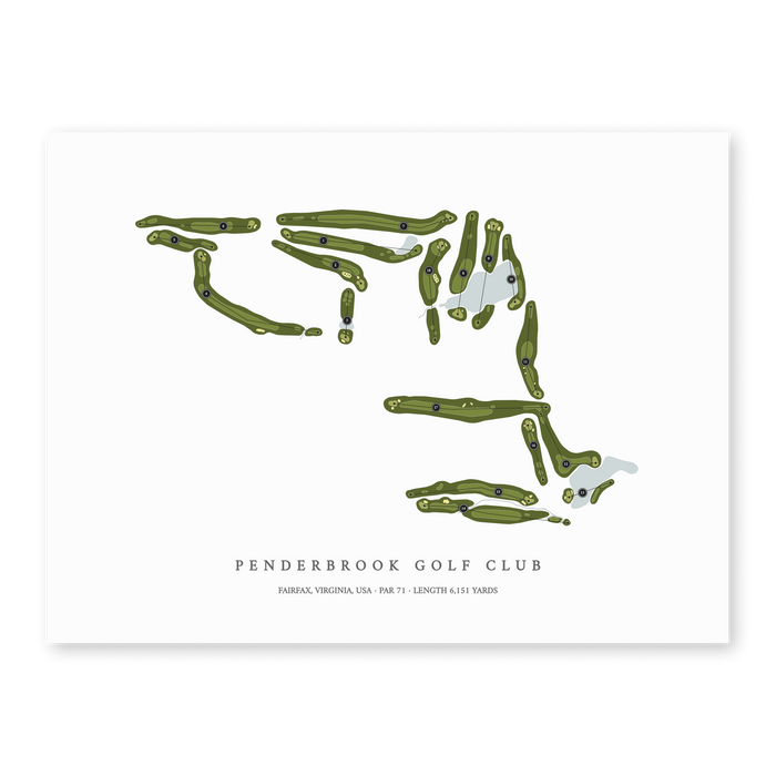 Penderbrook Golf Club | Golf Course Map | Unframed