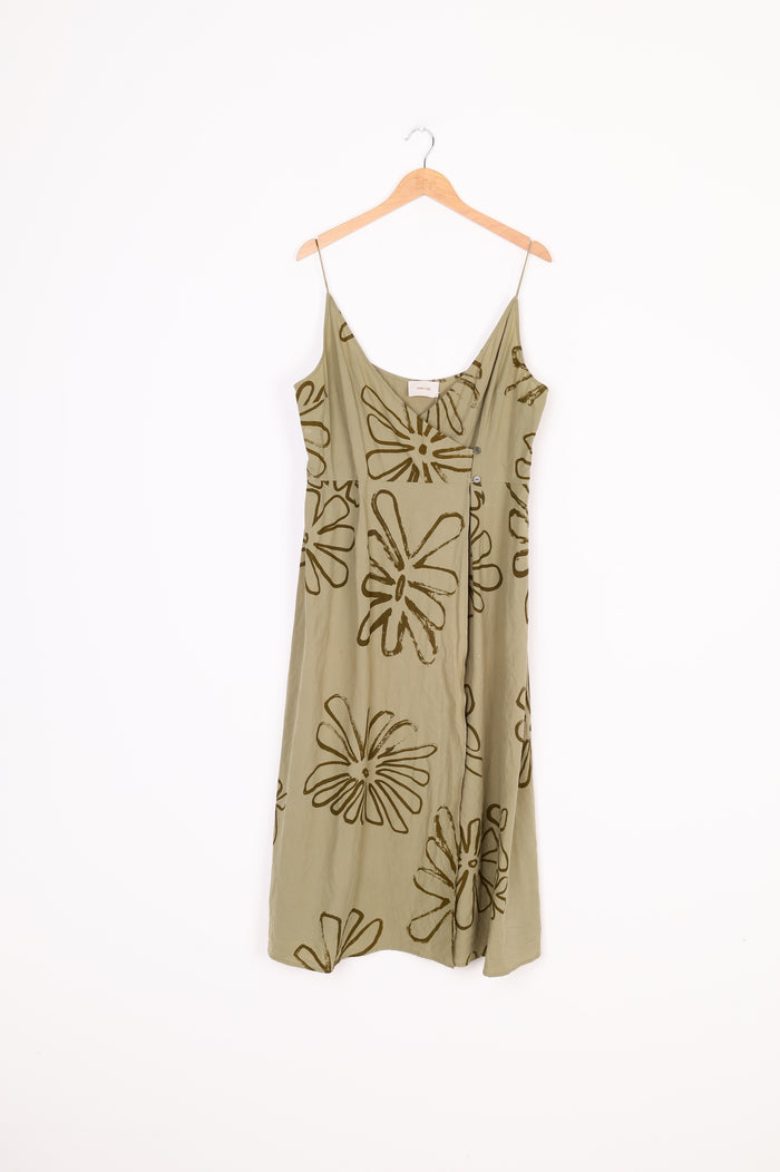 Penny Sage Womens Green Dress Size 16