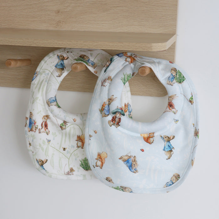 Peter Rabbit & Benjamin Bunny 2pk Dribble Bibs - Bubba Blue Australia