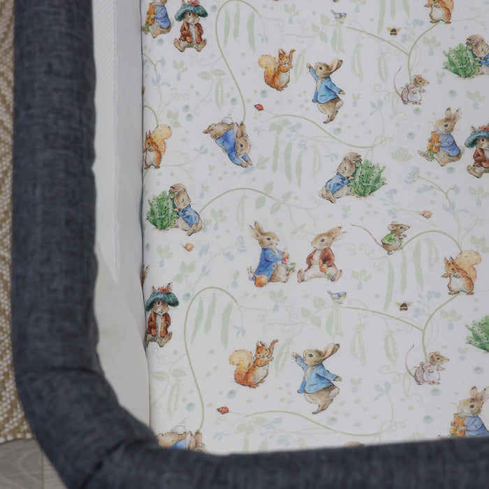 Peter Rabbit & Benjamin Bunny Co Sleeper/Bedside Sleeper Fitted Sheet - Bubba Blue Australia