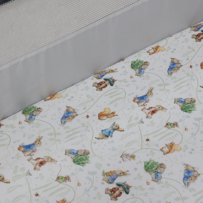 Peter Rabbit & Benjamin Bunny Co Sleeper/Bedside Sleeper Fitted Sheet - Bubba Blue Australia