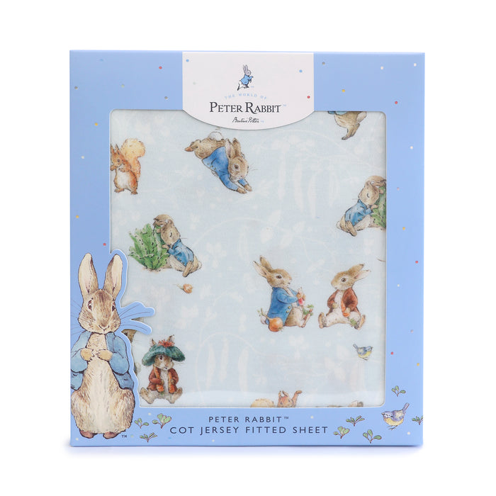 Peter Rabbit & Benjamin Bunny Cot Fitted Sheet - Bubba Blue Australia