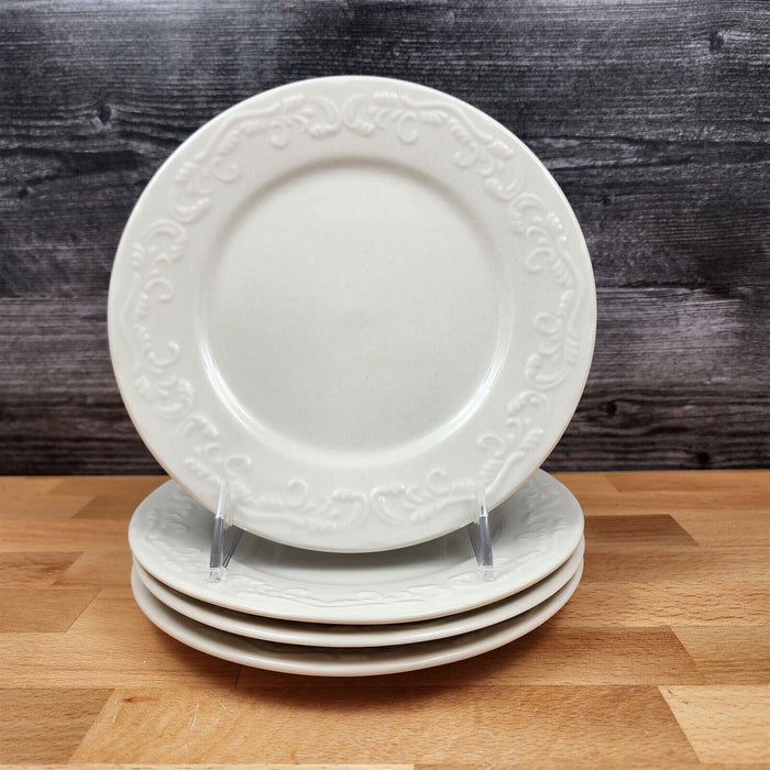Pfaltzgraff Charlotte Set of 4 Salad Plate 7â€ 19cm Embossed White Stoneware