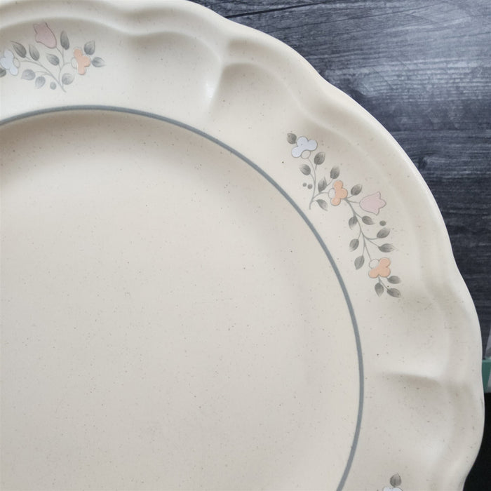 Pfaltzgraff Remembrance Set of 4 Dinner Plate Pink Peach White Flowers Stoneware