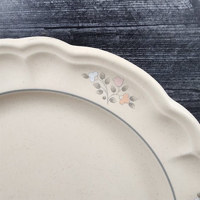 Pfaltzgraff Remembrance Set of 4 Dinner Plate Pink Peach White Flowers Stoneware
