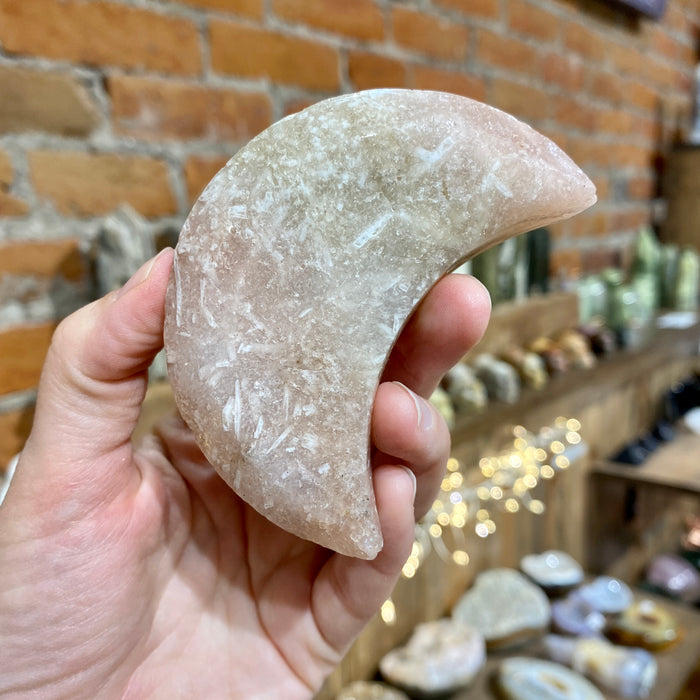 Pink Amethyst Crescent Moon
