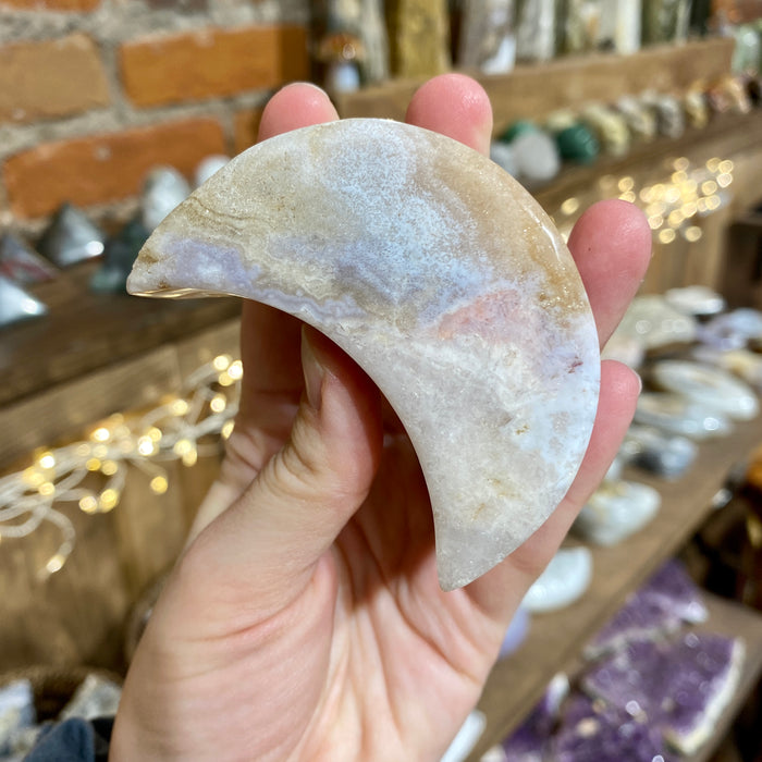 Pink Amethyst Crescent Moon