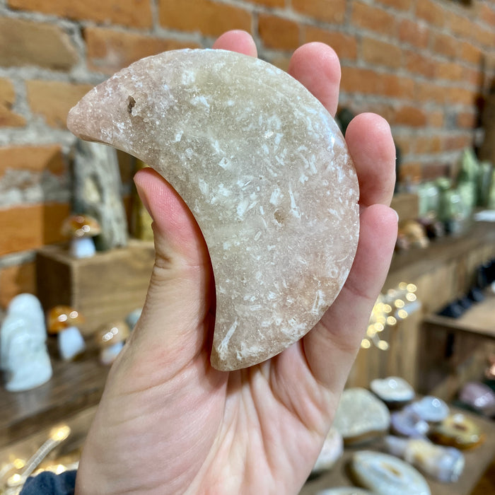 Pink Amethyst Crescent Moon