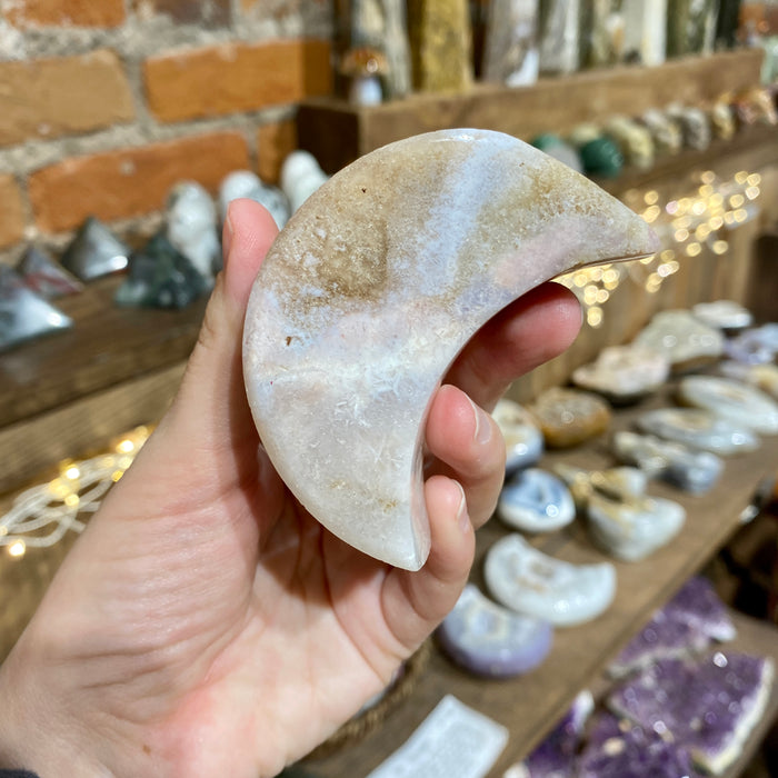 Pink Amethyst Crescent Moon