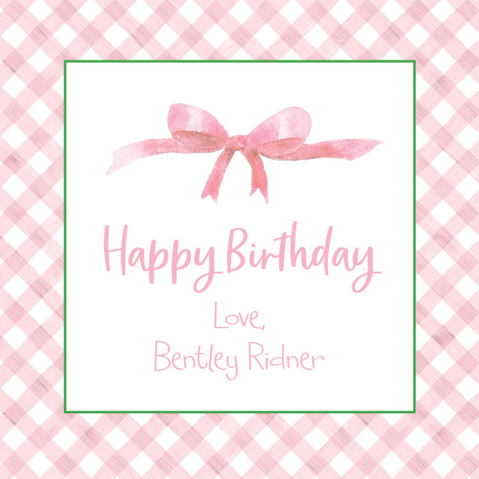 Pink Gingham and Bow