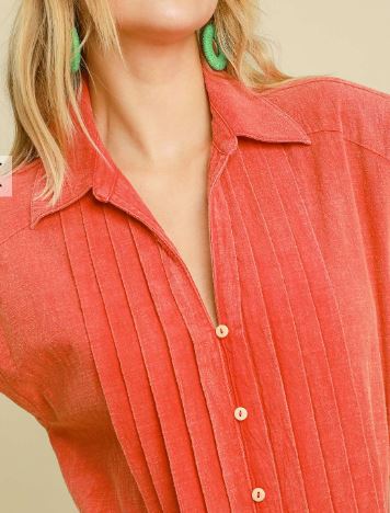 Pintucked Mineral Washed Midi Dress (2 Colors)