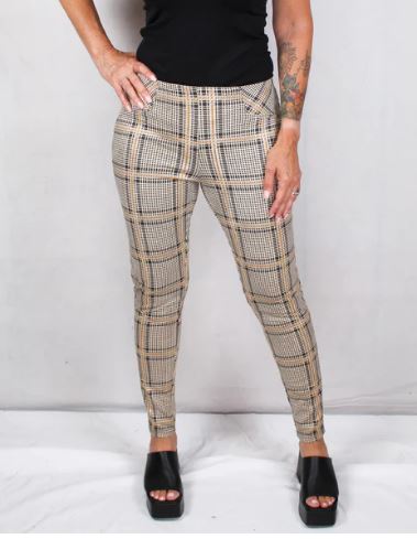 Plaid Painted Suede Pants