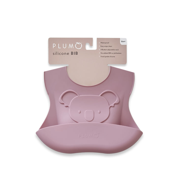 PLUM Silicone Koala Bib - Berry - Bubba Blue Australia