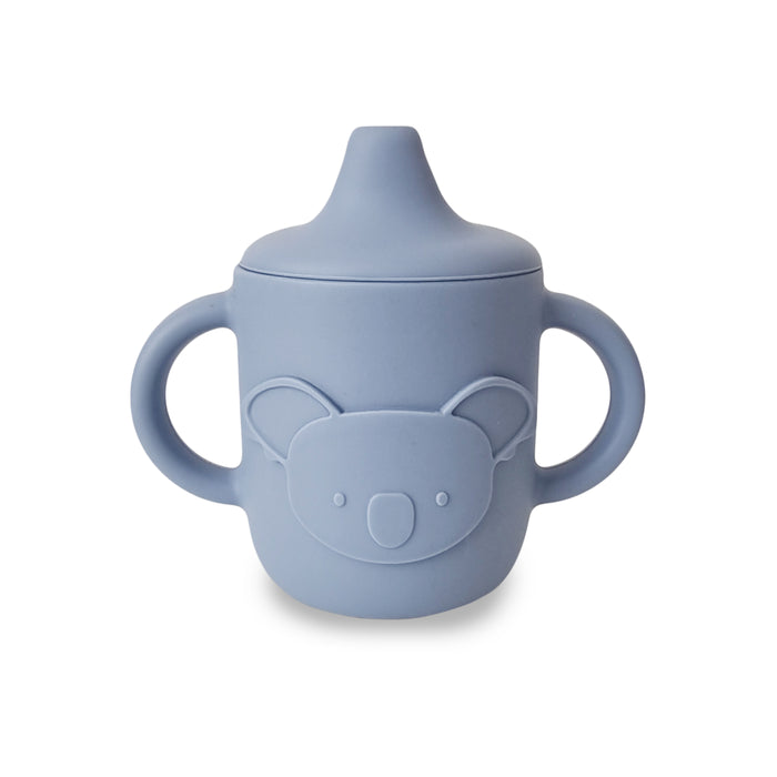 Plum Silicone Koala Sippy Cup - Steel Blue - Bubba Blue Australia