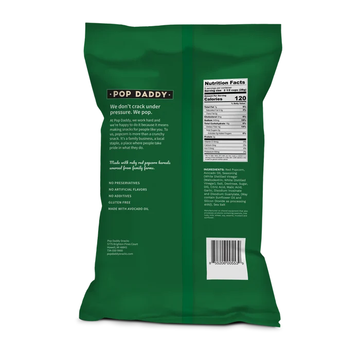 Pop Daddy Snacks - Pop Daddy – Dill Pickle Flavored Popcorn 5.0oz