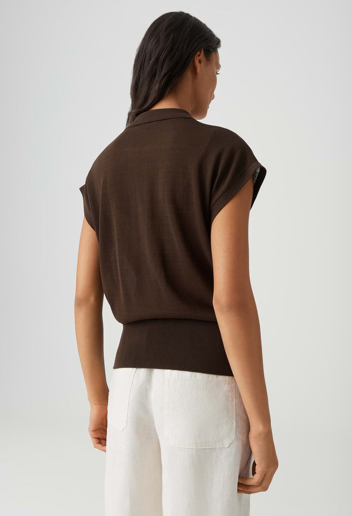 Posara Fine knit Polo Top