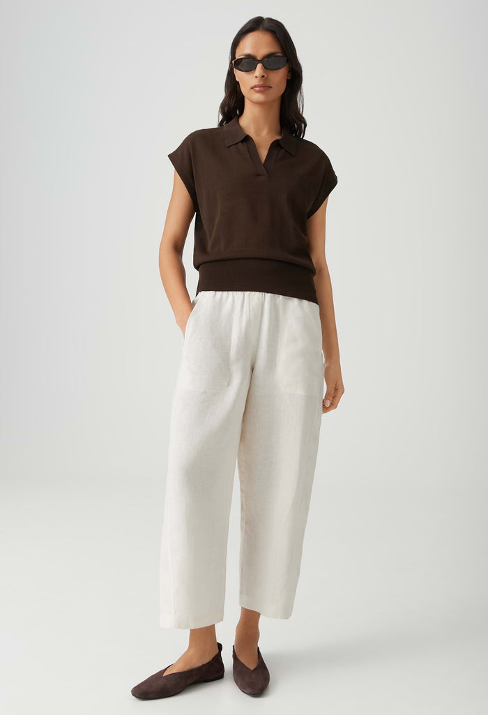 Posara Fine knit Polo Top