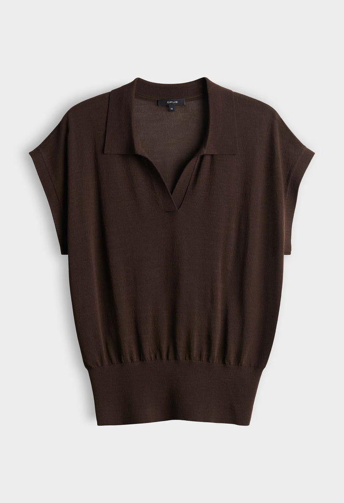 Posara Fine knit Polo Top