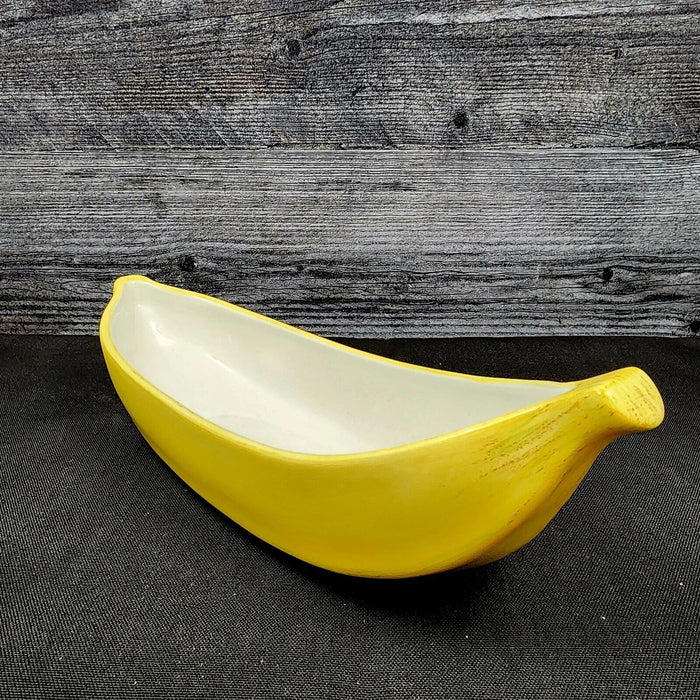 Pottery Barn Go Bananas Yellow Dessert Bowl Set Of 2 Ice Cream Split Boat