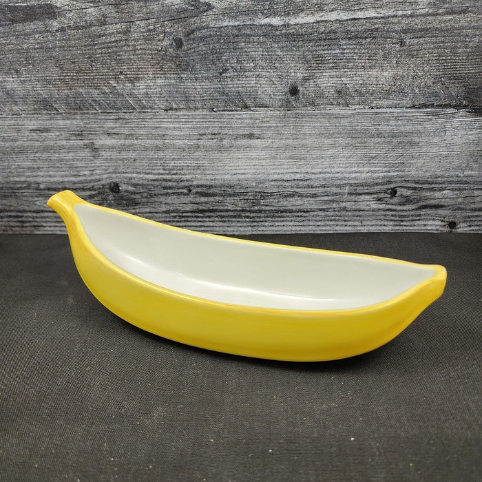 Pottery Barn Go Bananas Yellow Dessert Bowl Set Of 2 Ice Cream Split Boat