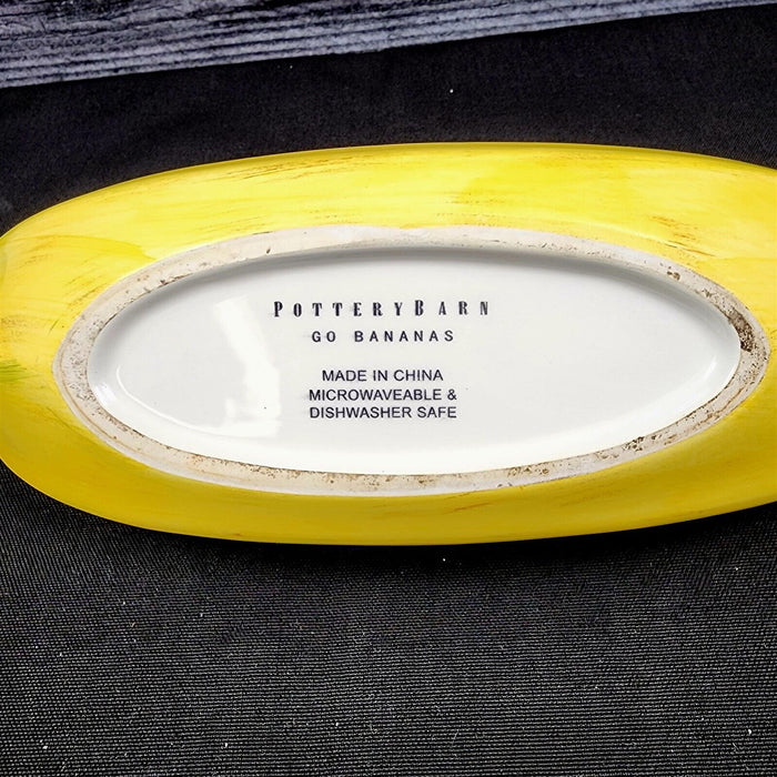 Pottery Barn Go Bananas Yellow Dessert Bowl Set Of 2 Ice Cream Split Boat
