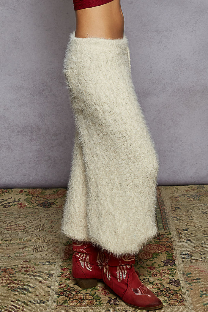 Powder Cream Fluffy Lounger Pants
