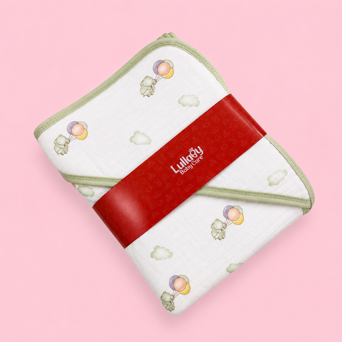 Premium Hooded Baby Wrapper | Muslin | Print