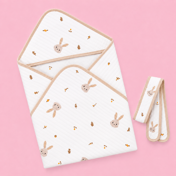 Premium Hooded Baby Wrapper | Muslin | Print