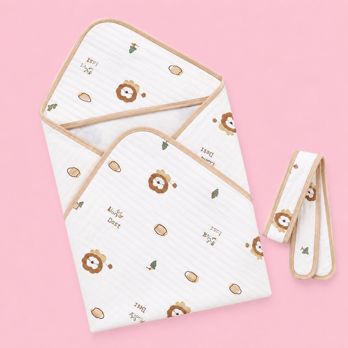 Premium Hooded Baby Wrapper | Muslin | Print