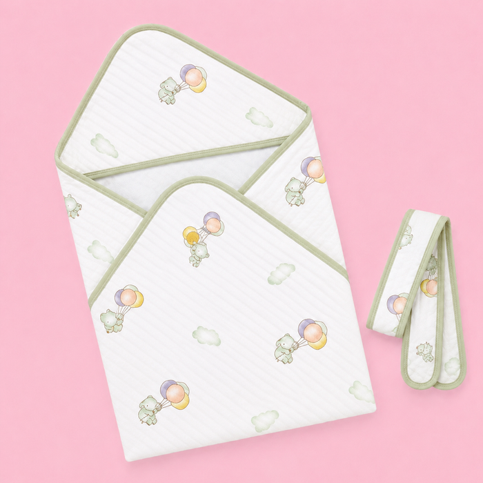 Premium Hooded Baby Wrapper | Muslin | Print