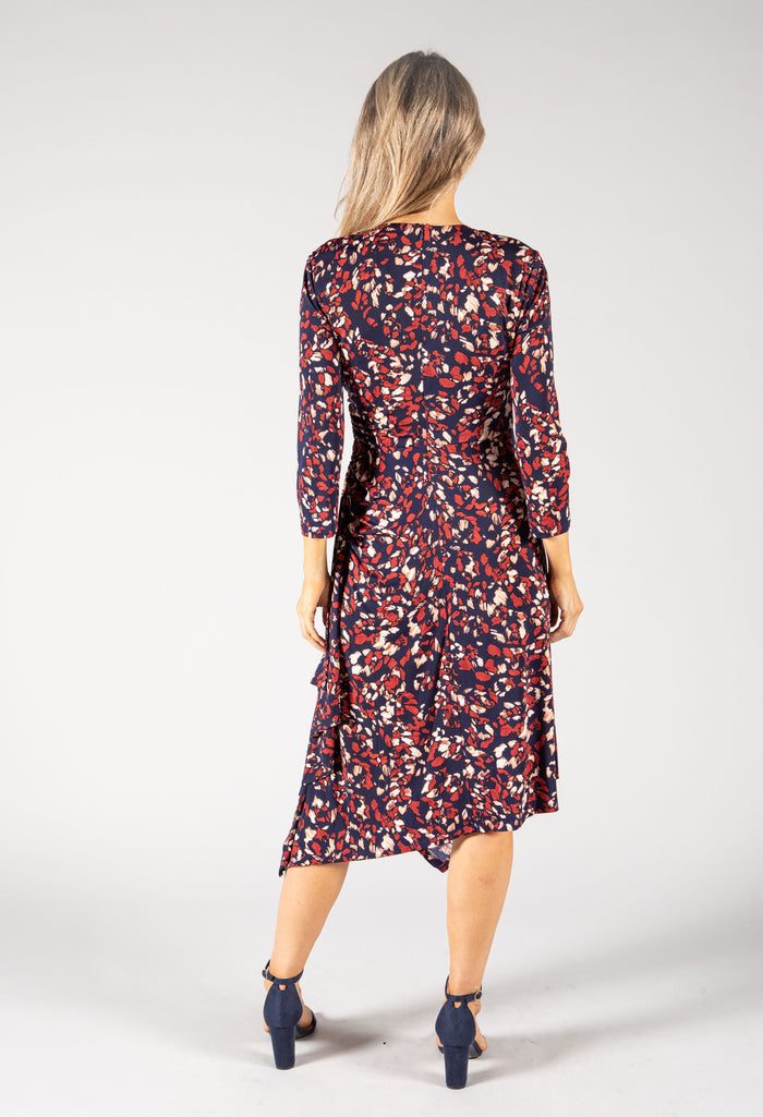Printed Midi Wrap Dress