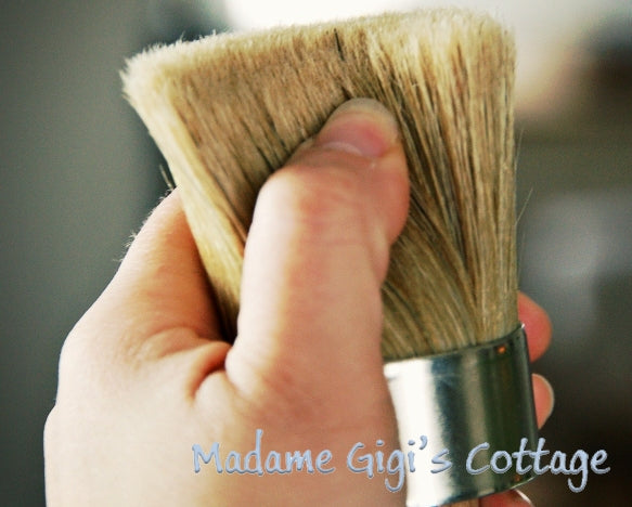 Retique It professional wax paint brush with natural bristles and wooden handle for smooth application of wax finishes.