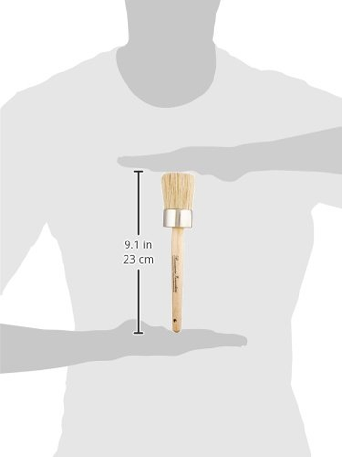 Retique It professional wax paint brush with wooden handle and natural bristles for smooth application of wax and paint.