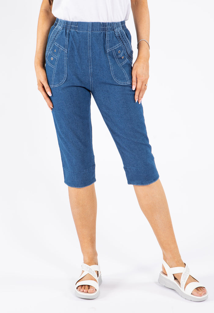 Pull On Denim Capris