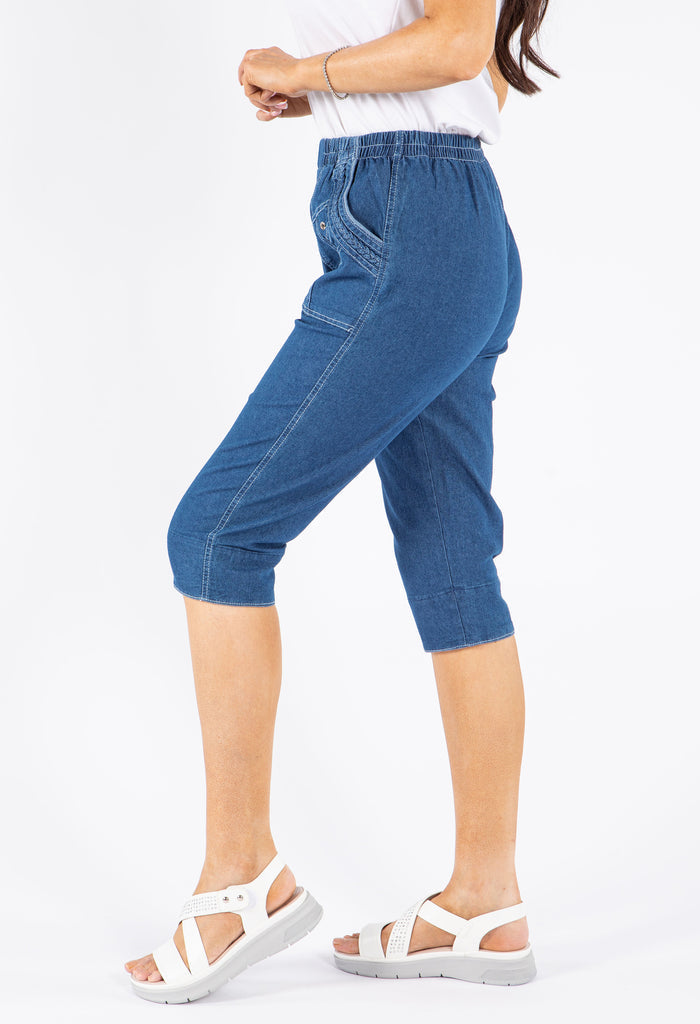 Pull On Denim Capris