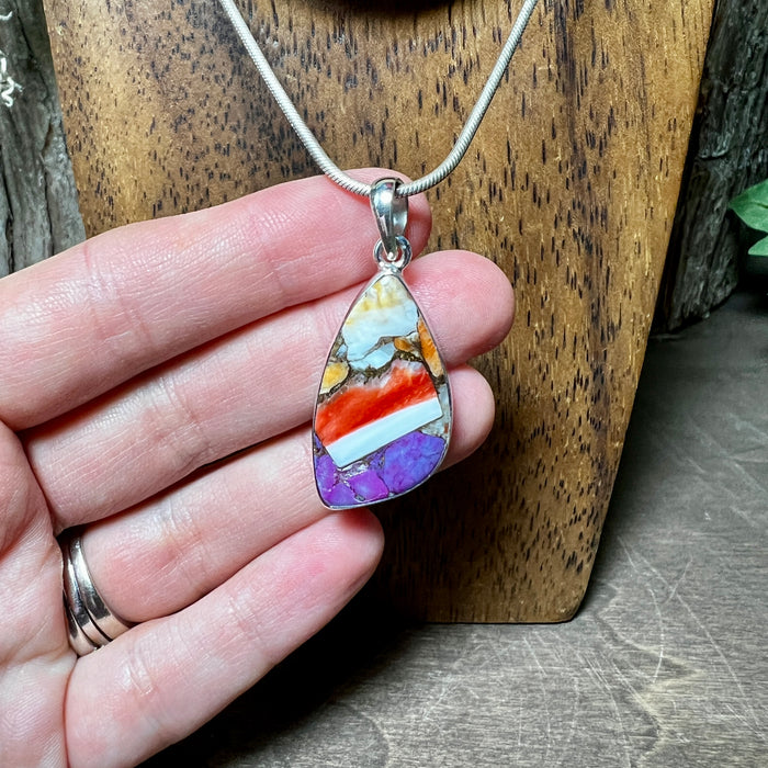 Purple Oyster Turquoise Pendant