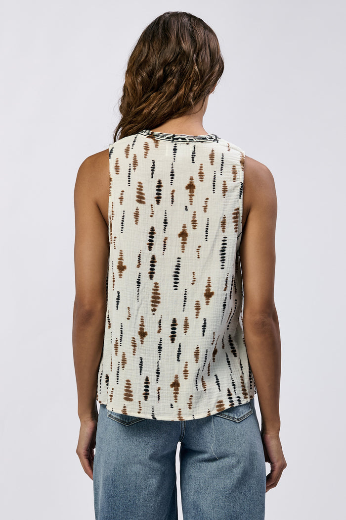RAJA BUTTON UP SLEEVELESS TOP