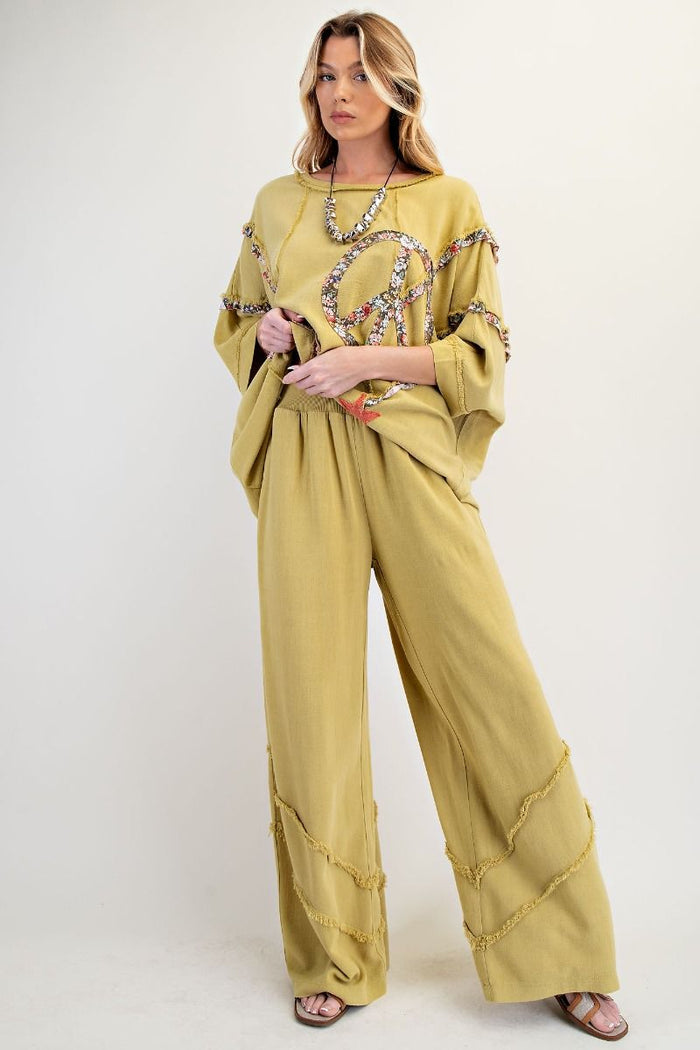 RAYON LINEN PATCH MINERAL WASHED TUNIC (3 COLORS)