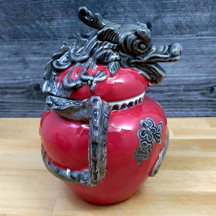 Red Dragon Sugar Bowl and Creamer Set Decorative by Blue Sky