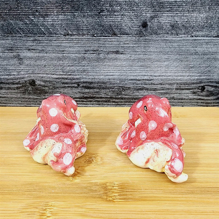 Red Octopus Salt Pepper Set Collectible Ceramic by Blue Sky Clayworks