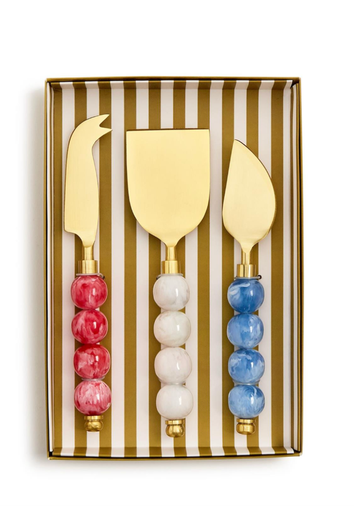 Red, White and Blue Cheese Knive Set  - FINAL SALE