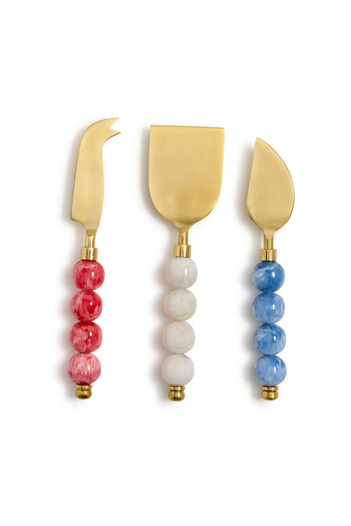 Red, White and Blue Cheese Knive Set  - FINAL SALE