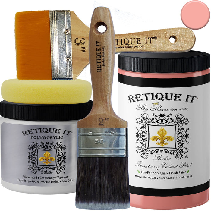 Retique It FCP-Acor-M paint swatch showcasing primary color options on a painted wall sample.