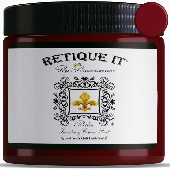 Retique It FCP-Burg-M paint swatch showing deep burgundy color for interior wall decorating.