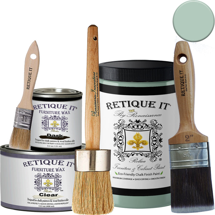Retique It FCP-CELA-M paint sample swatch showing warm beige paint color with a smooth finish