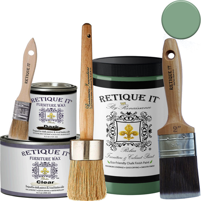 Retique It FCP-Deye-M paint swatch with wax finish in a natural, textured wood-like appearance.