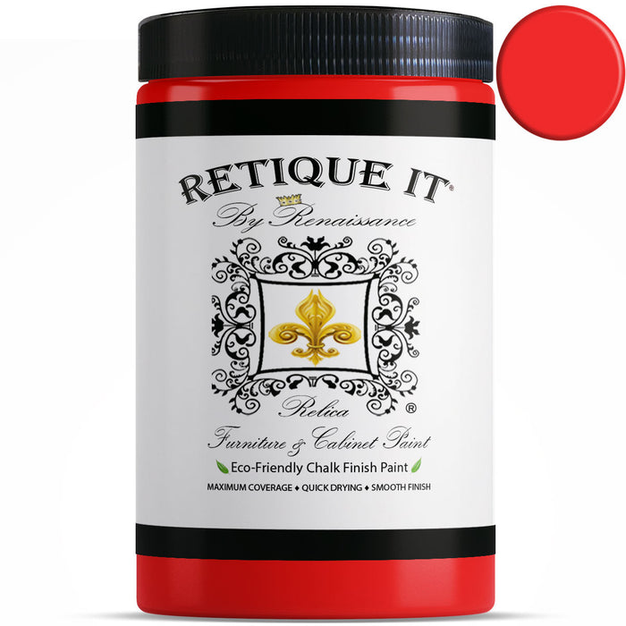 Retique It FCO-Verm-L paint swatch showing a rich, deep vermilion color for interior or furniture painting.