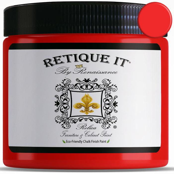 Retique It FCO-Verm-M paint swatch showing a deep, warm terracotta color on a smooth surface.